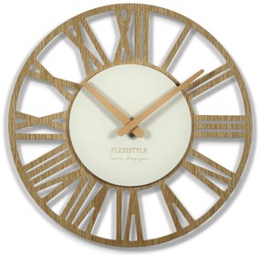 DomTextilu Jednoduché nástenné hodiny v drevenom dizajne 56614