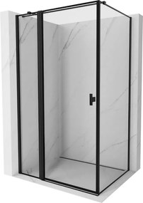 Mexen Mist T, sprchový kút s krídlovými dverami, ľavý, 70 x 85 cm, 8mm číre sklo, čierny profil, 8A4T-070-085-70-70-L