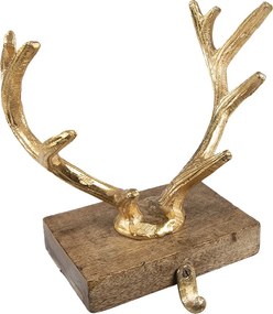 Zlatý kovový háčik na pančuchu Parohy - 21*13*21 cm