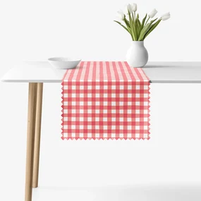 Goldea behúň na stôl teflónový - červené kocky 50x160 cm