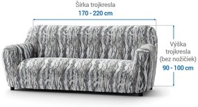 Bielastické poťahy OCEANO NOVÉ šedo-modré trojkreslo (š. 170 - 220 cm)