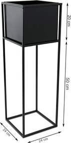 KOVOVÝ KVETINÁČ SO STOJANOM PLAIN 70X24 CM ČIERNA