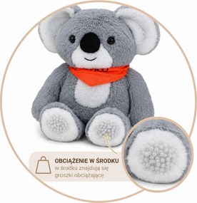 LEAN Toys Medvedík Koala – plyšová terapeutická hračka s váhou 1,3 kg, sivá, 35 cm