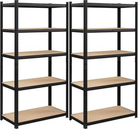 Veľkokapacitný regálový set (2 ks), čierny