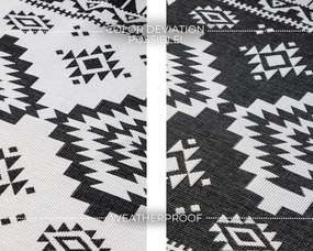 ELLE Decoration, Kusový koberec Gemini 106019 Black z kolekcie Elle – na von aj na doma, 200x290, čiernobiela, chodba / predsieň