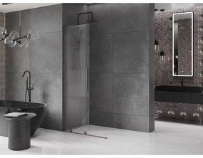 Mexen Velar L, posuvná sprchová zástena Walk-in 110 x 200 cm, 8mm číre sklo, grafit brúsený, 871-110-003-03-66
