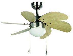 Stropný ventilátor s osvetlením Faro PALAO 33183 javor/nikel + záruka 3 roky ZADARMO