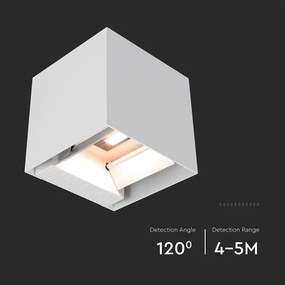 LED Solárne nástenné svietidlo so senzorom LED/9W/5V IP65 2600 mAh biela