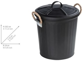 Čierny kôš Wenko Gara Matt, objem 6 l