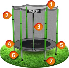 Detská záhradná trampolína 140 cm 4,5´ Neo-Sport NS-04Z240F