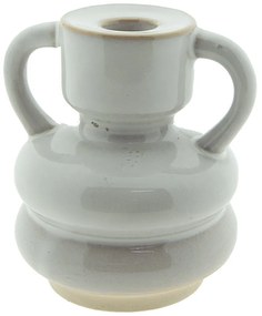 Béžový porcelánový svietnik na úzku sviečku Chrie - Ø 11*11 cm