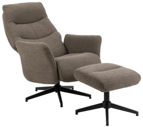 Polohovací křeslo s podnožkou London taupe