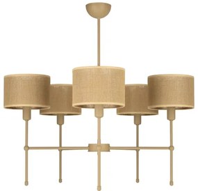 Luster na tyči MADELA 5xE14/40W/230V juta/béžová