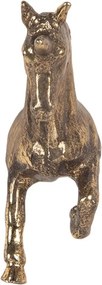 Zlatá antik kovová úchytka kôň - 3*9*8 cm