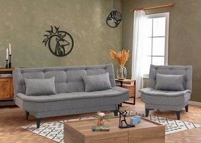 Sedacia súprava 3+1 Santic (sivá). Akcia -18%. Vlastná spoľahlivá doprava až k Vám domov. 1087977