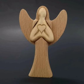 AMADEA Drevený anjel, masívne drevo, výška 10 cm