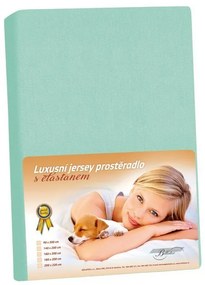 Jerseyové prestieradlo s elastanom, tyrkysové, 180x 200 cm, 180 x 200 cm