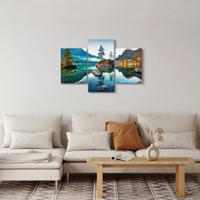 Obraz - Jazero Hintersee, Bavorské Alpy, Rakúsko (90x60 cm)