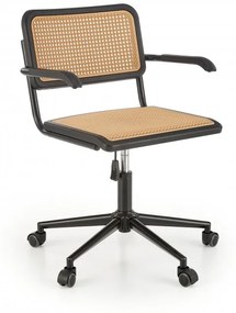 Kancelárska otočná stolička INCAS — kov, plast, čierna / hnedá