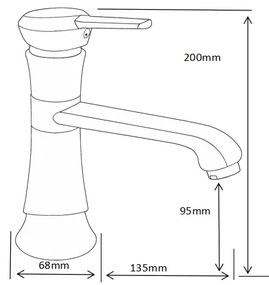 Mexen Rose, umývadlová batéria, čierna matná, 73300-70