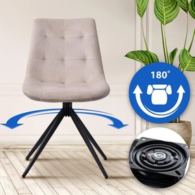 Jedálenská stolička Merna - zamat - Krémová