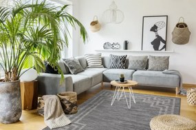 Koberec šnúrkový SIZAL PATIO ploské tkanie 3071 Grécky ramka - čierny