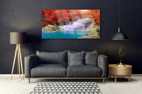 Obraz plexi Jesenné vodopád les 120x60 cm