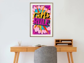 Artgeist Plagát - Girls Rule II [Poster] Veľkosť: 30x45, Verzia: Zlatý rám s passe-partout