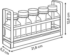 5Five® Sada 5 ks hranatých koreničiek v praktickom stojane BALM, biely kov, drevo, 21,8 x 5,2 x 12,6 cm