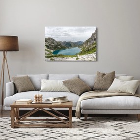 Obraz jazera v horách (90x60 cm)