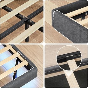 Dvoulůžková postel Timaro 140x200 s nabíjecí stanicí a LED osvětlením šedá