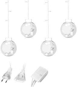 Bestent Svetelná záclona gule 108 LED, 3m, Studená biela