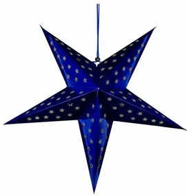 Nexos 29227 Vianočná dekorácia - hviezda s časovačom - 60 cm, 10 LED, modrá