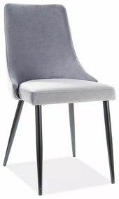 Sametová jídelní židle Piano II šedá
