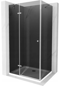 Mexen Roma sprchová kabína, kyvné dvere 120 x 70 cm, grafitová čierna, chrómová + závesný bidet Flat, biela