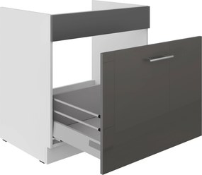 Dolná kuchynská skrinka pod drez Lavera 80 ZL 1S BB (korpus: biela + front: lesk sivý). Vlastná spoľahlivá doprava až k Vám domov. 1134572