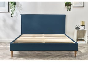 Modrá dvojlôžková posteľ Bobochic Paris Sary Light, 180 x 200 cm