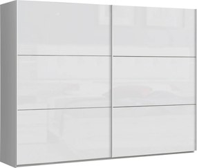 XXXLutz ŠAT. SKRIŇA S POSUV. DVERAMI, biela, biela s vysokým leskom, 269,9/209,7/61,2 cm home24 - Skrine - 000687018604