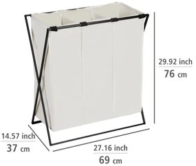 WENKO 71298800 - Kôš na prádlo TRIO 69x76 cm krémová/čierna