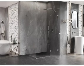 Mexen Lunar, pravostranný výklopný sprchový kút 75 x 70 cm, 8mm číre sklo, chrómový profil, 834-075-070-01-00-P