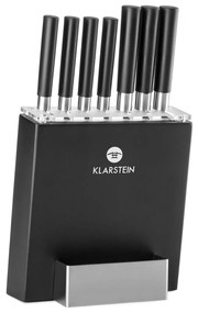 Klarstein Kitano, sada nožov s blokom, 8-dielna, 7 nožov, oceľ, luxusný drevený blok