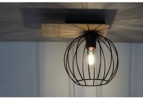 Prisadený luster CYBER 1xE27/60W/230V drevo/čierna