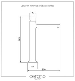 Cerano Orfea, vysoká umývadlová stojanková batéria h-326, čierna matná, CER-CER-423529