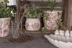 Keramický obal na kvetináč s ružami Rosien - Ø15*13 cm