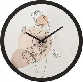 Nástenné hodiny Kvet B 40 cm čierne