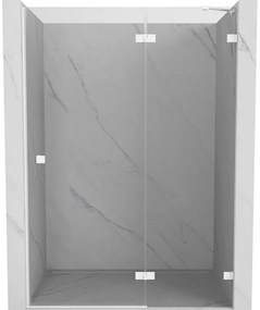 Mexen, Mexen Lunar pravé otočné sprchové dvere 140 cm, transparentné, biele - 834-140-000-20-00-P