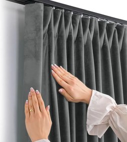 Zamatový záves FILUMI tmavo šedý 140 x 250 cm 1 ks