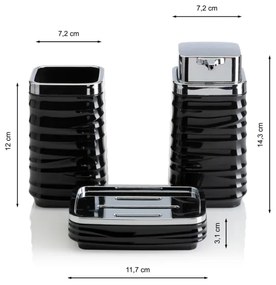 Kúpeľňový set WAVE 5 ks čierna/chróm