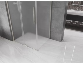 Mexen Velar L, sprchový kút s posuvnými dverami 110 x 120 cm, 8mm sklo námraza, brúsená oceľ, 871-110-120-33-97