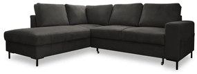 Tmavosivá menčestrová rozkladacia rohová pohovka (ľavý roh) Lofty Lilly – Miuform